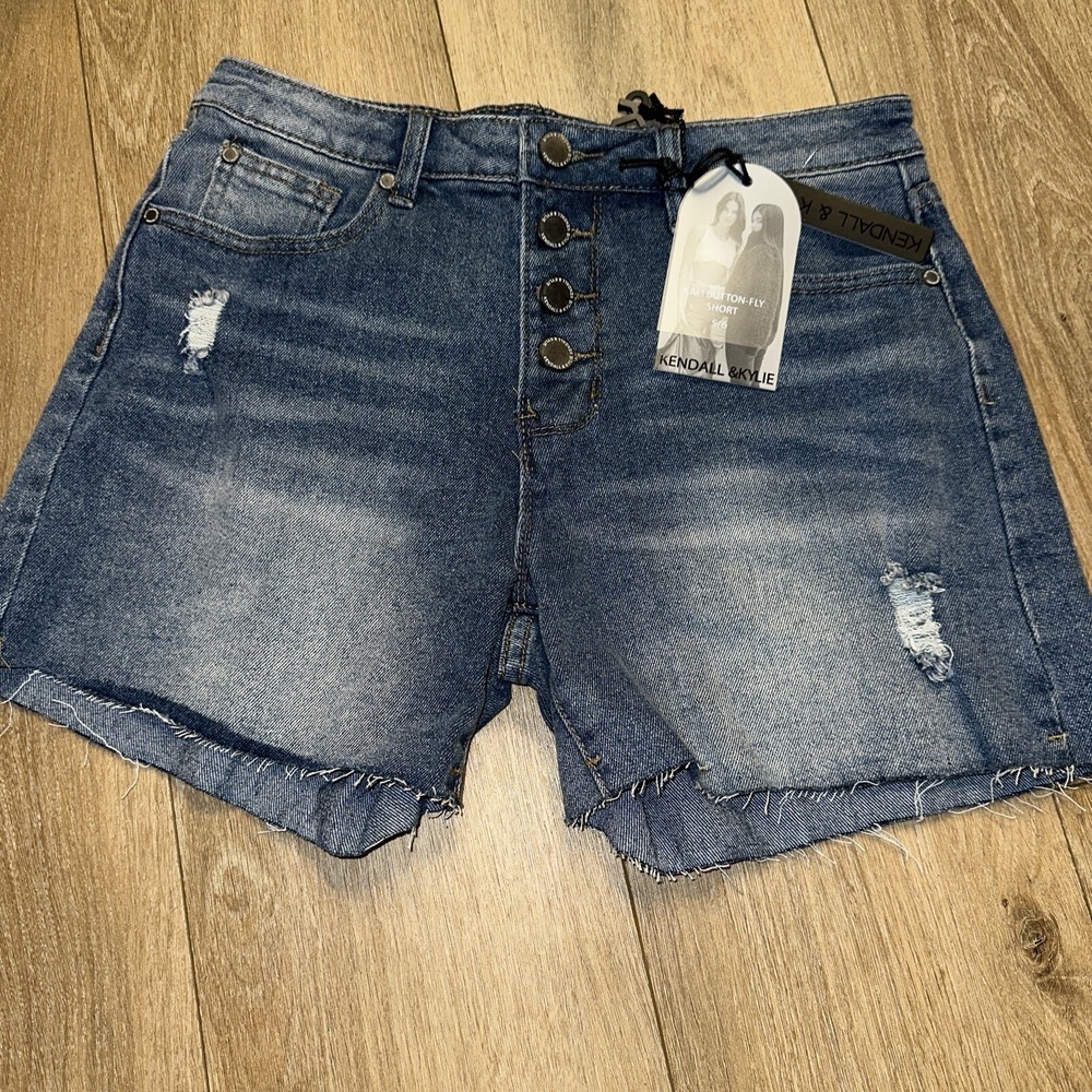 Kendall & Kylie Button Fly Cut Off Shorts Distressed Junior's 5/6 Summer NEW